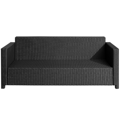 Outsunny Black Rattan Sofa back view