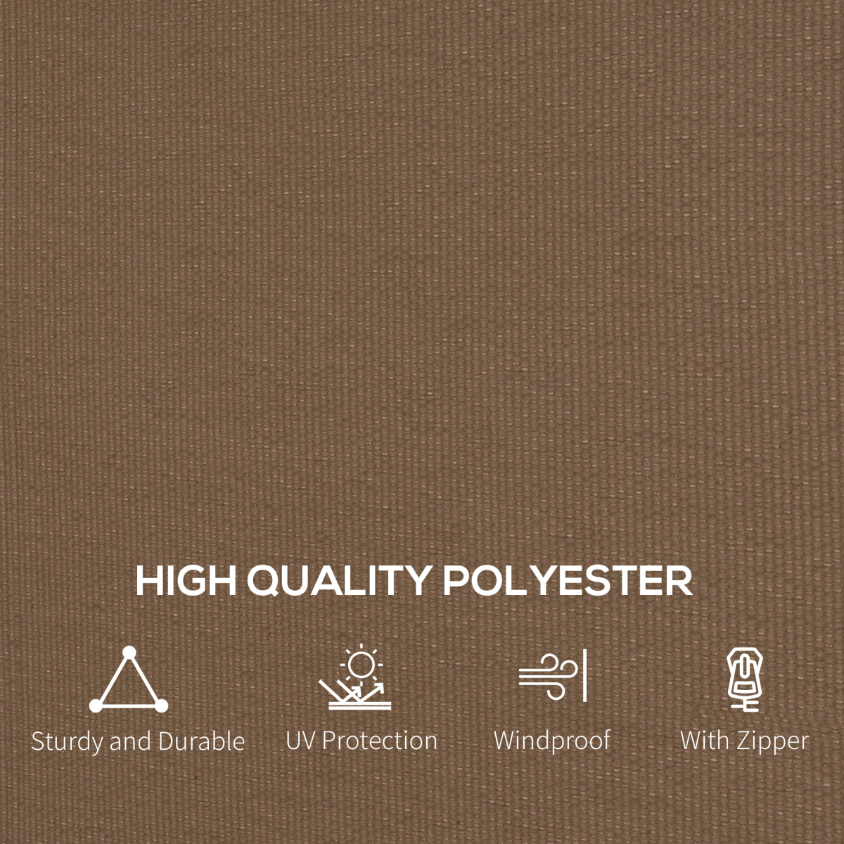 Outsunny 3 x 4m Gazebo Replacement Sidewalls, 4 Panels with Zip Doors – Polyester, Dark Brown