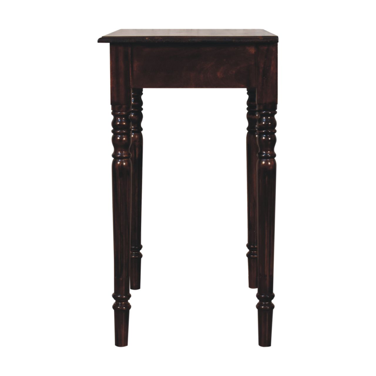 Artisan Furniture Solid Wood California Walnut Writing Desk with 1 Drawer – Vintage French Style, Dark Brown