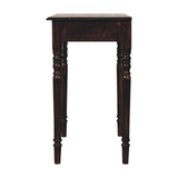 Artisan Furniture Solid Wood California Walnut Writing Desk with 1 Drawer – Vintage French Style, Dark Brown