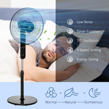 HOMCOM Oscillating Tower Fan with Remote Control, 3 Speeds & 7.5-Hour Timer – Slim Standing Cooler