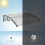 Outsunny Clear Polycarbonate Door Canopy with Wall Mounting Kit – Window & Doorway Rain Shelter