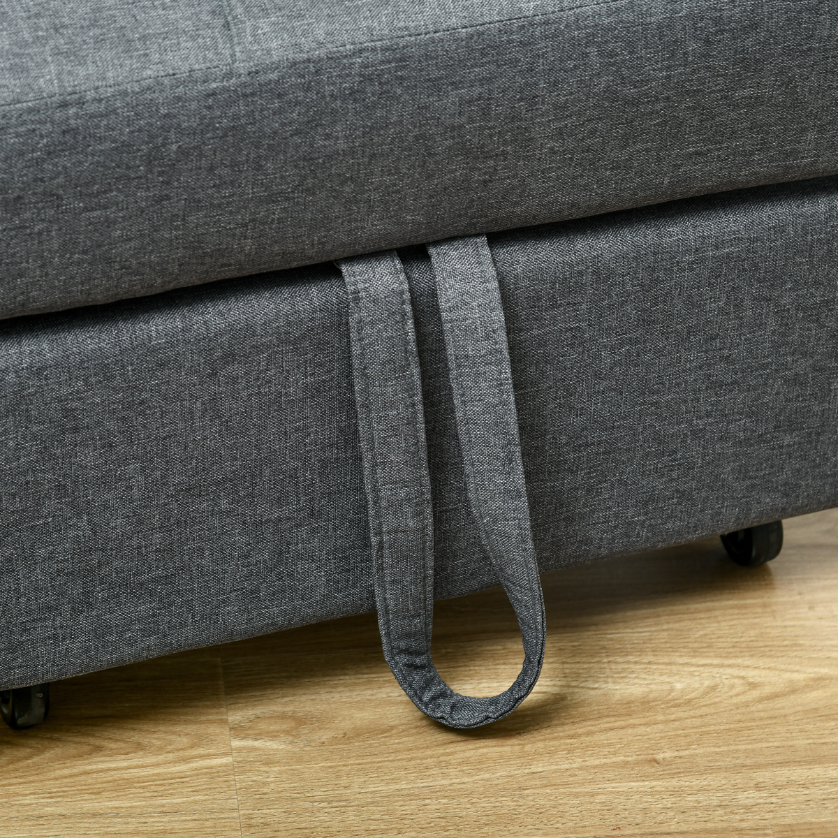 HOMCOM Folding Single Sofa Bed with Adjustable Backrest & Pillow – Sofa, Lounger and Bed in One, Grey
