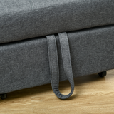 HOMCOM Folding Single Sofa Bed with Adjustable Backrest & Pillow – Sofa, Lounger and Bed in One, Grey