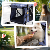 PawHut One-Click Foldable Pet Stroller with Mesh Windows & Four Wheels – Dog Buggy for Small Dogs, Blue