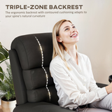 HOMCOM Manual Recliner Armchair with Retractable Footrest and Thick Padding – Living Room Chair, Black
