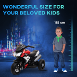 HOMCOM Kids Electric Ride-On Motorcycle with 6V Battery, Music, Horn & Lights – Toddler Trike, Red