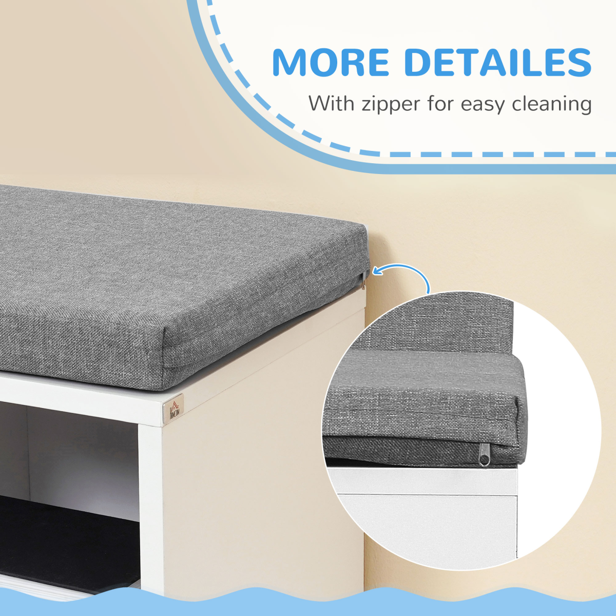 2-Tier Modern Bookcase with Removable Cushions – Storage & Bench Seat for Offices and Kids' Rooms, White