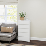 HOMCOM 5 Drawer Bedroom Chest of Drawers with Smooth Metal Runners – Tall Storage Unit, White