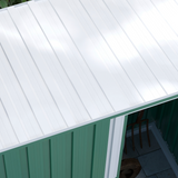 Outsunny 5 x 3ft Galvanised Steel Garden Shed with Sliding Door and Sloped Roof – Tool Storage, Green