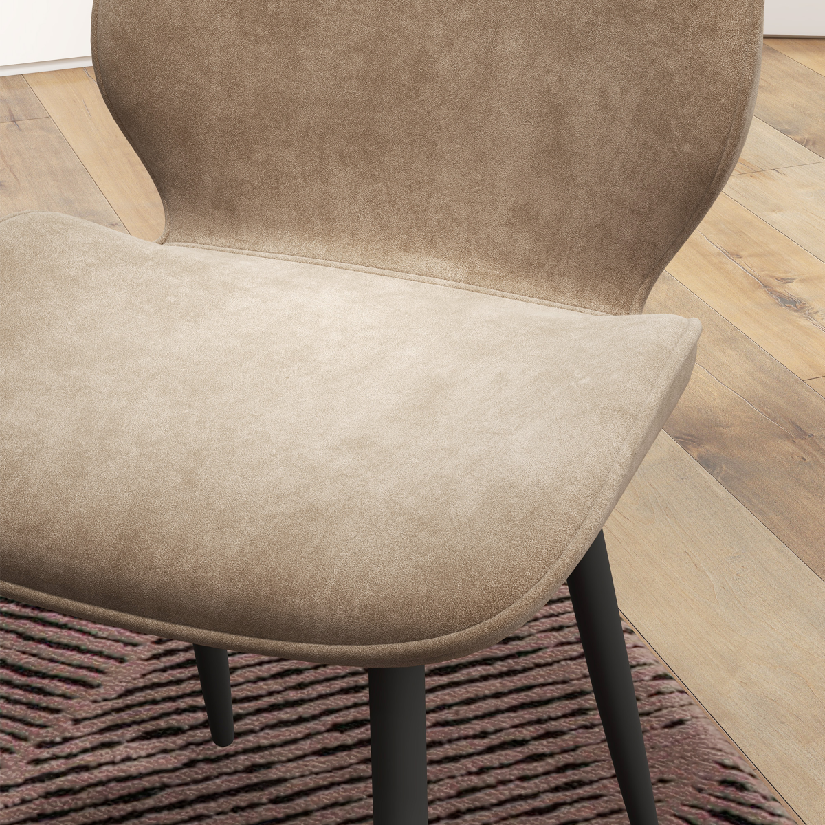 HOMCOM Upholstered Dining Chairs Set of 2 with Padded Seat & Metal Legs – Brown