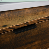 HOMCOM Industrial 3-Drawer Storage Chest with Metal Frame – Rustic Wood-Effect Chest of Drawers, Brown