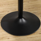 HOMCOM Round 2-Seater Dining Table with Steel Base and Non-Slip Pads – Compact Kitchen Table