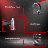 HOMCOM Gaming Desk with Cup Holder, Headphone Hook and Gamepad Holder – Large Tabletop Home Office Desk