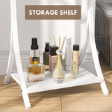 HOMCOM LED Full Length Floor Mirror with Storage Shelf, 3 Light Colours & Adjustable Tilt – Dressing Mirror