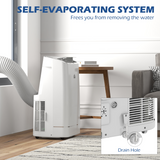 HOMCOM 14,000 BTU Mobile Air Conditioner with WiFi Smart App Control – Cooling & Dehumidifying, 35m², White