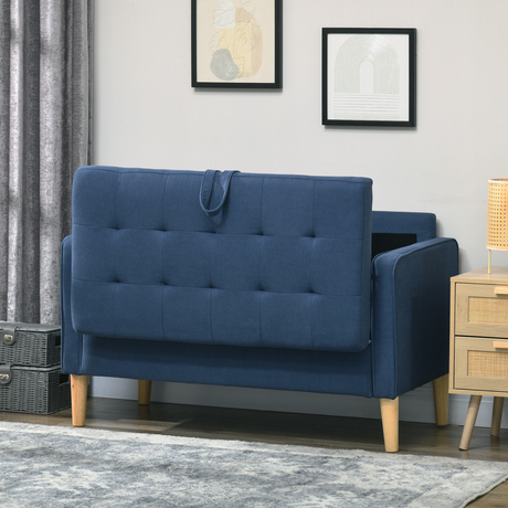 HOMCOM Blue Loveseat Sofa dimensions diagram