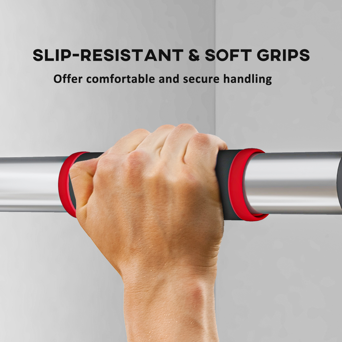 SPORTNOW No-Screw Doorway Pull Up Bar, Adjustable 75–92cm with Non-Slip Grips – 200kg Capacity Chin Up Bar