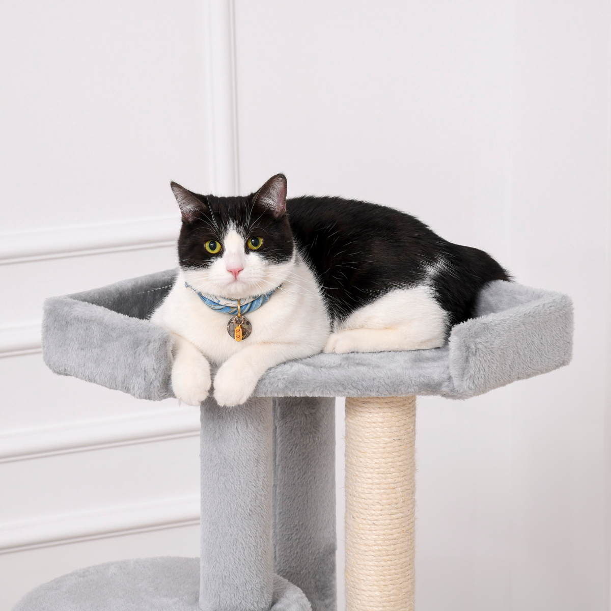 Pawhut Multi-level Cat Tree with Plush Perches, Condo and Jute Scratching Posts – Kitten Tower with Dangling Rope