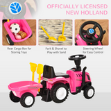 HOMCOM Kids Sliding Ride-On Car with Horn and Under-Seat Storage – No Power, Indoor & Outdoor, Ages 12-36 Months, Pink