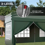 Outsunny 3 x 6m Pop-Up Gazebo Party Tent with 6 Removable Sidewalls & Carry Bag – Steel Frame Marquee, Green