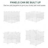 Pawhut 12-Panel DIY Small Animal Playpen with Connectors – Indoor Cage for Rabbits, Chinchillas & Guinea Pigs