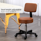 HOMCOM Adjustable Swivel Salon Chair with Padded Seat, High Back and 5 Wheels – PU Leather, Brown