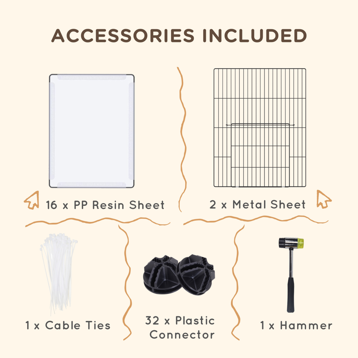 PawHut 18-Panel DIY Small Animal Playpen with Connectors – Pet Cage for Guinea Pigs and Hedgehogs