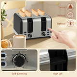 HOMCOM 1.7L 3000W Quick Boil Kettle & 4-Slice Toaster Set – Matching Breakfast Duo, Black