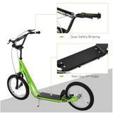 HOMCOM Kids Kick Scooter with 90-96cm Adjustable Handlebar, Dual Brakes & Inflatable Rubber Tyres – Ages 5+