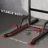 HOMCOM Power Tower Station with Pull Up Bar & Dip Station – 7 Height Levels, Home Gym Upper Body Workout