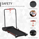 HOMCOM Folding Walking Machine with LED Display & Remote Control, 1–6km/h – Home Jogging Treadmill
