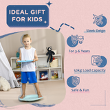 ZONEKIZ 2-in-1 Kids Balance Board with Ball Game – Wobble Board for Balance and Coordination, Blue