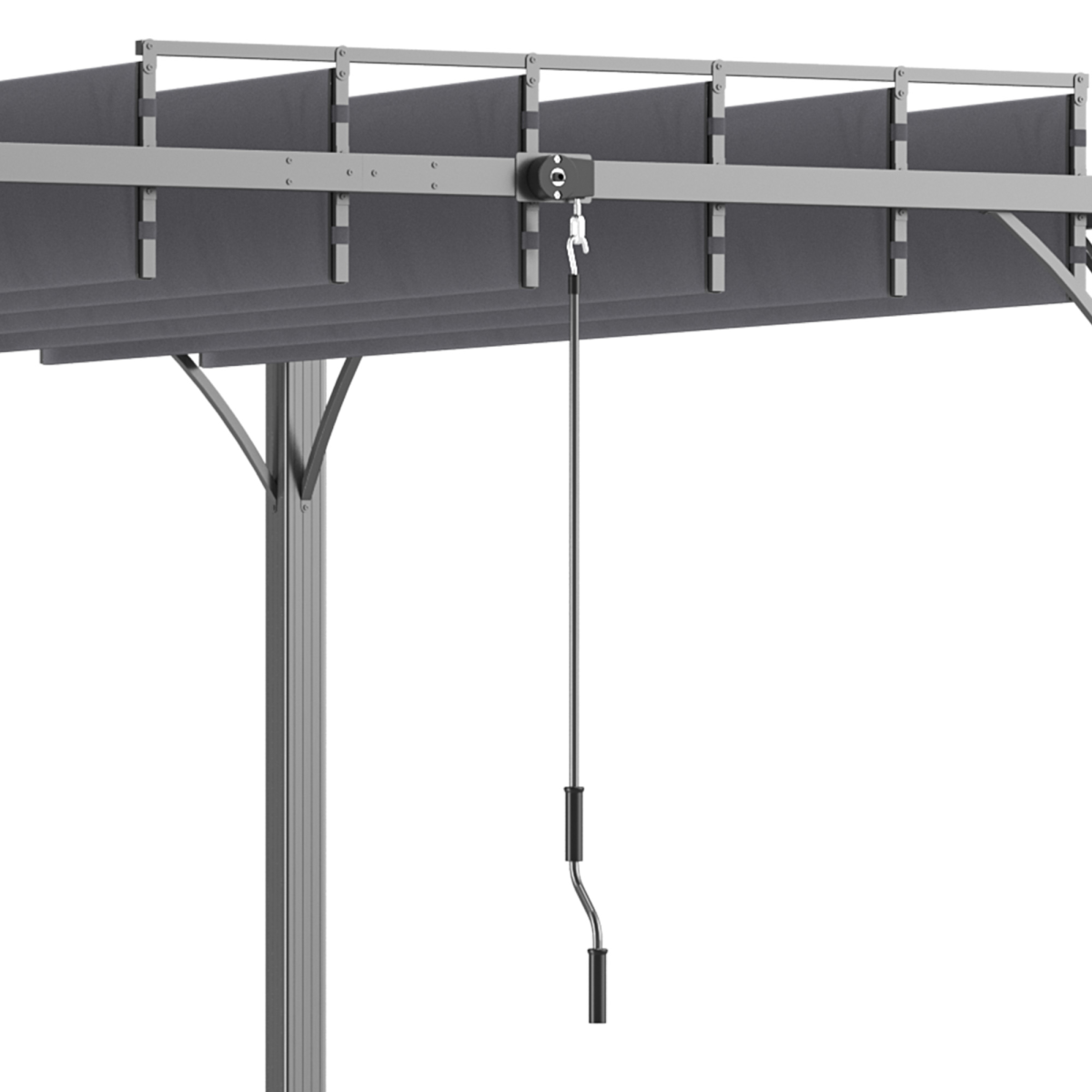 Outsunny 3x3m Metal Pergola with Retractable 135° Louvred Roof & UV50+ Protection – Garden Patio Shelter, Grey