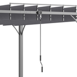 Outsunny 3x3m Metal Pergola with Retractable 135° Louvred Roof & UV50+ Protection – Garden Patio Shelter, Grey