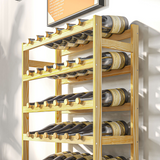 HOMCOM Freestanding Wooden Wine Rack for 42 Bottles – Pine Kitchen & Dining Storage, Natural