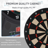 HOMCOM Electronic Dartboard with LED Digital Scoring, 27 Games & 12 Soft Darts – Ready-to-Play, Up to 8 Players