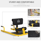 HOMCOM 3-in-1 Sissy Squat Machine with Sit-Up & Push-Up Functions – Adjustable Leg Exercise Bench for Home Gym
