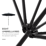 Outsunny 3m Patio Parasol with Push-Button Tilt & Crank Handle, Vented Canopy, Steel Frame – Black