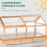 Outsunny Raised Garden Bed with Greenhouse Top, Polycarbonate Panels & Openable Roof – 122 x 61 x 81.7cm