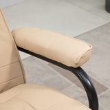 Massage Recliner Chair & Ottoman Footstool Set with High Density Cushioning – Relaxation Armchair, Cream