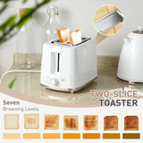 HOMCOM 1.7L Fast Boil Kettle & 2-Slice Toaster Set with 7 Browning Settings – Honeycomb Texture, White