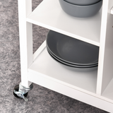 HOMCOM Kitchen Storage Trolley on Wheels with Drawer, Cabinet & Shelves – Kitchen Storage Cart, White