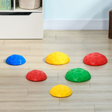 ZONEKIZ 6-Piece Balance River Stones Set with Non-Slip Mats – Kids Stepping Stones for Ages 3–8, Multicoloured