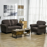 Dimension diagram of the HOMCOM mid-century sofa