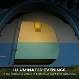 Outsunny 5–6 Person Camping Tent with Porch & Sewn-In Groundsheet, 3000mm Waterproof – Family Tent, Blue