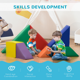 HOMCOM 7-Piece Kids Soft Foam Puzzle Play Blocks Set – Toddler Learning Activity Toys for Ages 1-3