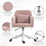 Vinsetto Velvet-Feel Office Chair with Rechargeable Massage Lumbar Pillow – Tub Back Swivel Desk Chair