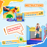 Outsunny Bouncy Castle with Slide, Water Pool, Trampoline & 5 Sprayers – Kids Garden Inflatable with Blower