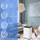 HOMCOM 20L/Day Portable Quiet Dehumidifier with 6L Tank, 24H Timer & Laundry Mode – Home Moisture Control